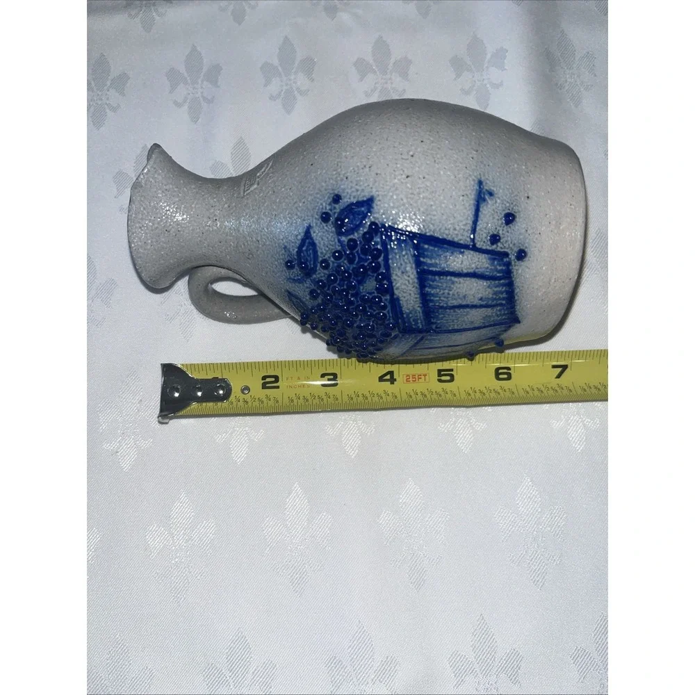Vintage 2001 Salmon Falls Stoneware 6.5 Blueberry Pitcher - Dave Ernest Mark